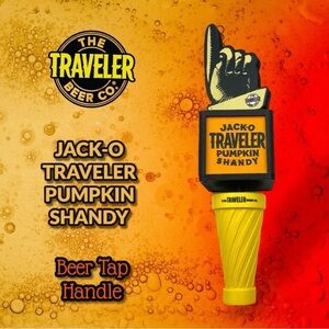 Jack-O Traveler Pumpkin Shandy Beer Tap Handle Breweriana